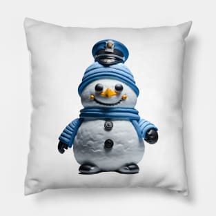 Snowman police officer Pillow
