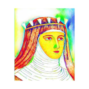 Hildegard of Bingen Colourful Portrait | Hildegard of Bingen Artwork 11 T-Shirt