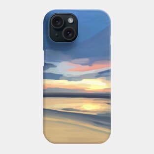 Photographic Reflective Orange and Blue Cloudy Sunset Painting, Made by EndlessEmporium Phone Case