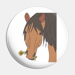 horse holding flower Pin