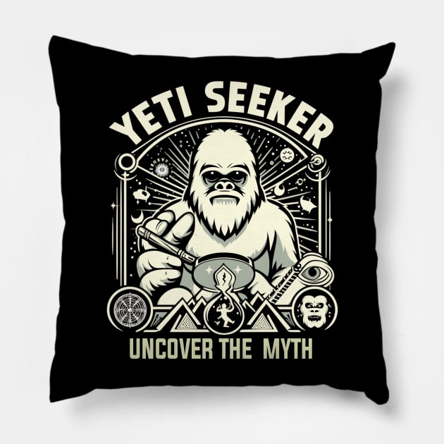 Yeti Seeker: Uncover The Myth Pillow by WEARWORLD