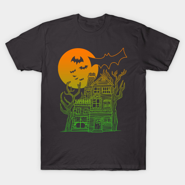 Disover Haunted House Neon Gradient - Haunted House - T-Shirt