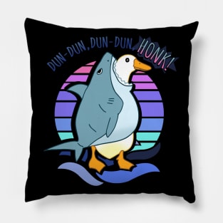 Dun Dun, Dun Dun, HONK! Funny Shark Goose Pillow