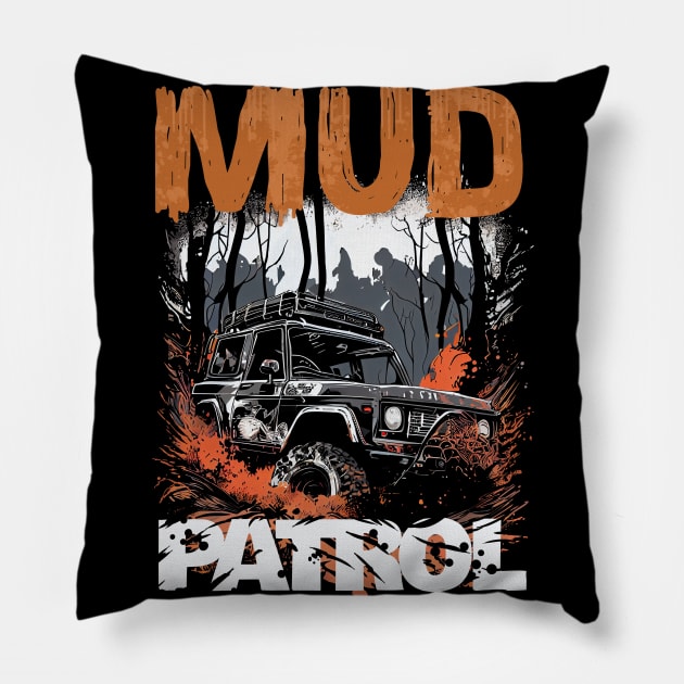 Mud patrol Pillow by Wrap Shop