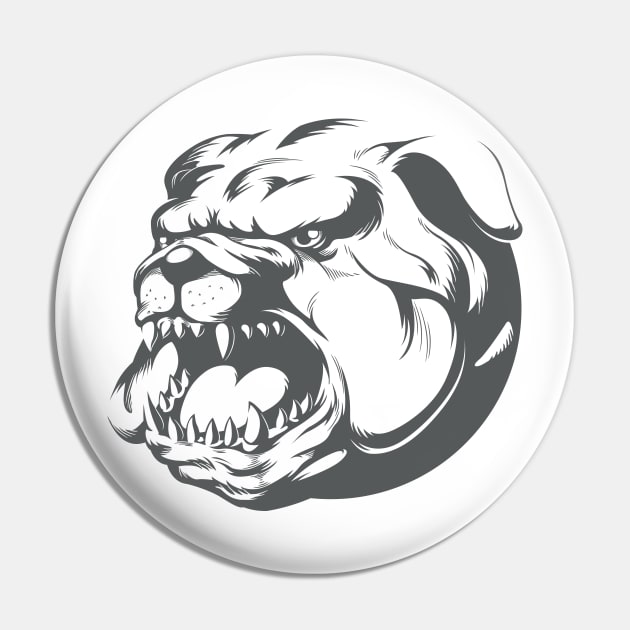 Bull Dog Silhouette Pin by Asykar