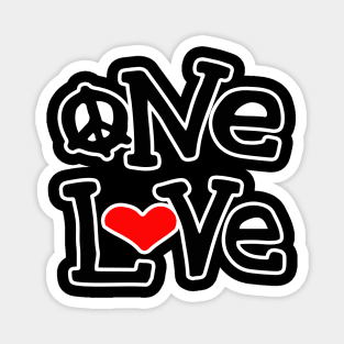 One Love Peace Heart Magnet