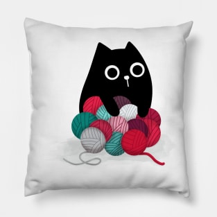 Cat and Yarn Stash Pillow