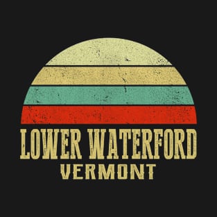 LOWER WATERFORD VERMONT Vintage Retro Sunset T-Shirt