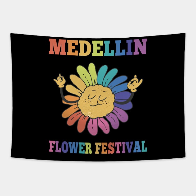 Medellin Flowers Festival Colorful Sunflower Tapestry by Print-Dinner