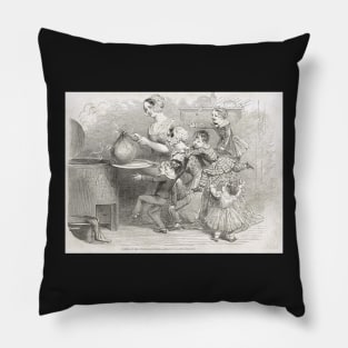 Victorian Christmas Pudding Taking 1848 Pillow