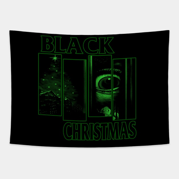 Black Christmas (Green Version) Tapestry by The Dark Vestiary