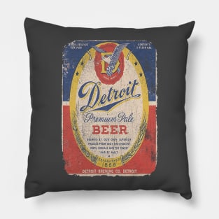 Detroit Premium Pale Beer - Vintage Style Pillow