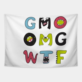 GMO OMG WTF - GMOnsters are coming for you - Anti GMO / Monsanto Tapestry