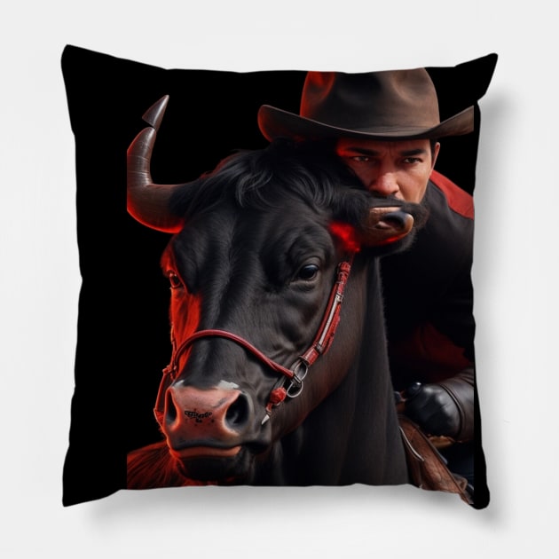 Bull Rider Pillow by My Kickincreations