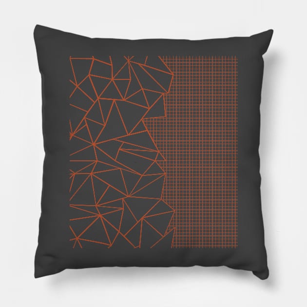 Abstract Outline Grid New Rust Pillow by ProjectM