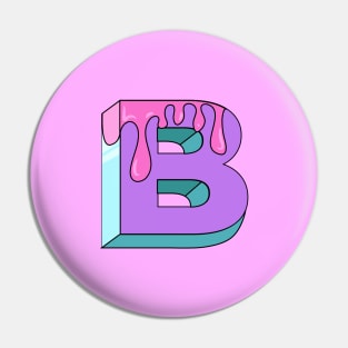 B Letter Retro 3D Pin