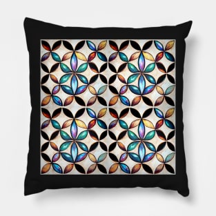 Stained glass colorful pattern, model 3 Pillow