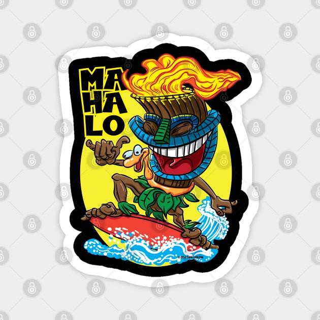 Mahalo Tiki Surfer Magnet by eShirtLabs