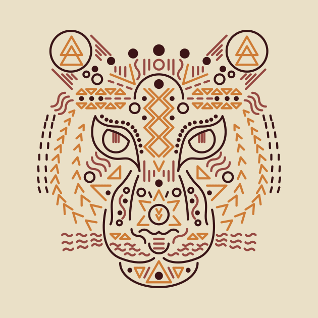 Tiger Face Lines and Shapes by JDP Designs