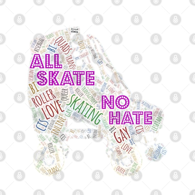 All Skate LGBTQ Skating for Lighter Backgrounds by WYL - Words You Love