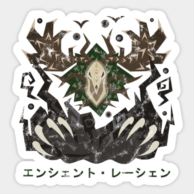Monster Hunter World Ancient Leshen Kanji Icon Monster Hunter Sticker Teepublic Au