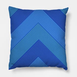 Chevron Zigzag Stripes Retro Blue Pillow