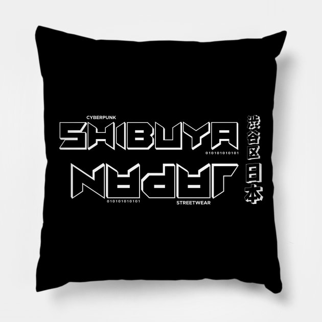 Doc Labs - Shibuya(渋谷区), Japan(日本) / Cyberpunk - 2 - (White) Pillow by Doc Labs