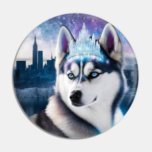 SIberian Husky Princess Pin