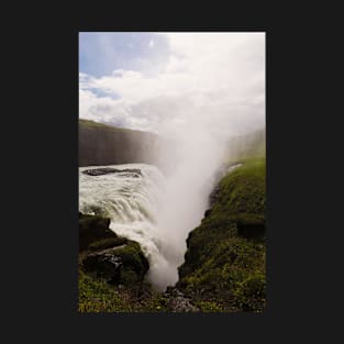 Sunlight Illuminates Gullfoss Waterfall, Iceland T-Shirt