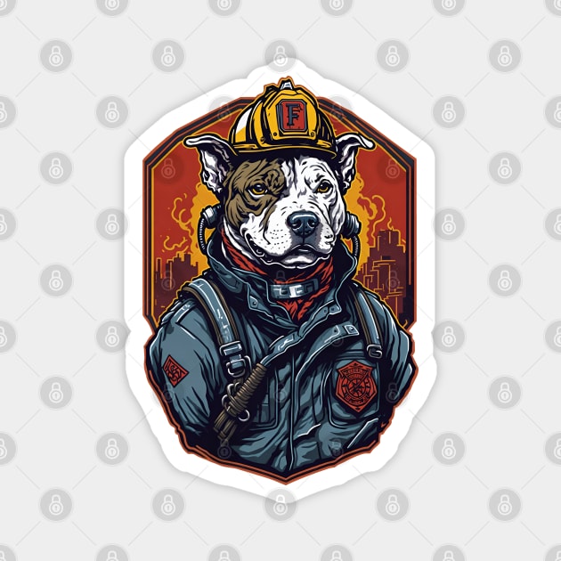 The Great Pittie Amstaff Firefighter Magnet by Dogotees