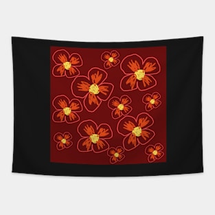 Warm Toned Floral Tapestry