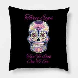 Three Eyes. Candy Skull. Pillow