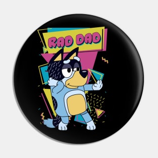 Rad Dad Bluey Vintage Cartoon Pin