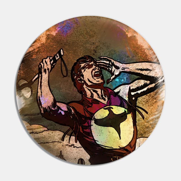 ZAGOR Darkwood Comic Book HERO Abstract Custom Portrait Pin by Naumovski