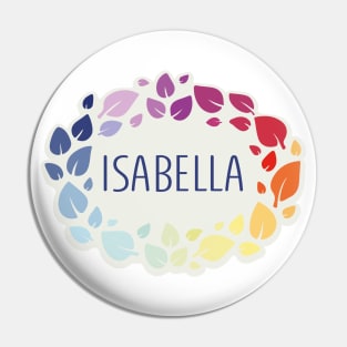 Isabella name with colorful leaves Pin