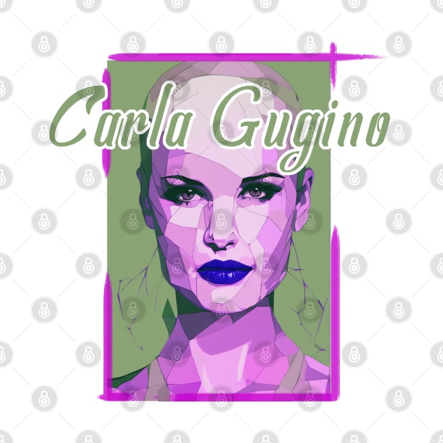 Carla Gugino watercolor portrait graphic design by ironpalette