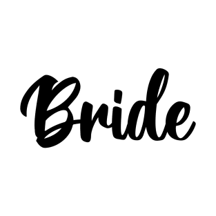 Bride Typography Cursive Black T-Shirt