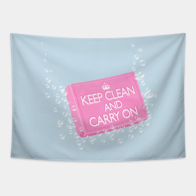 Keep Clean and Carry On Tapestry by AlisterCat