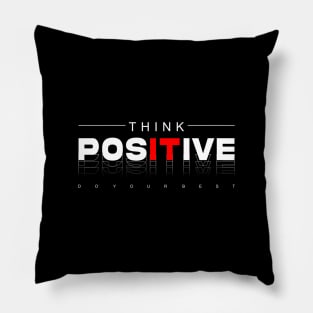 typography design think positive Pillow