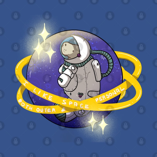 Astronaut manatee in space: I like space both outer & personal! by tostoini