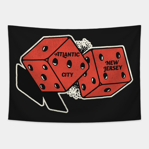 Atlantic City New Jersey Vintage Gambling Dice Tapestry by darklordpug