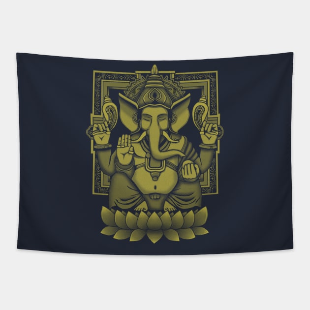 Ganesh Yellow Tapestry by GAz