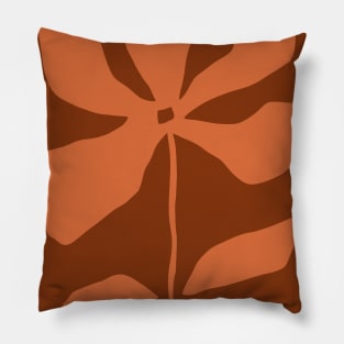 Abstract orange floral inspired by Matisse Pillow