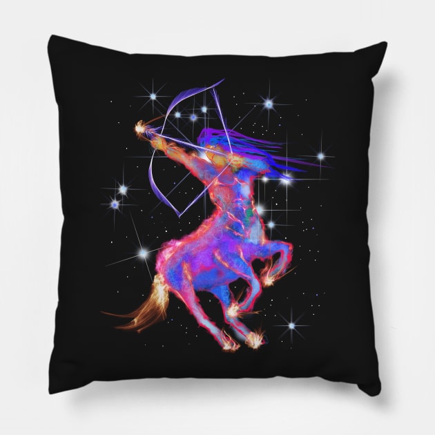 Sagittarius Centaur Horse Art Astrology Zodiac Design Pillow by starchildsdesigns