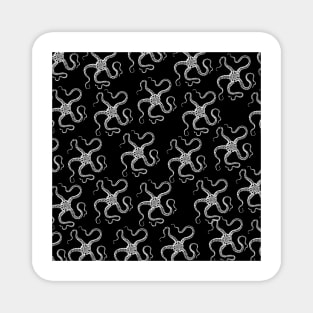 spiny brittle starfish aloha print hawaii pattern black and white Magnet