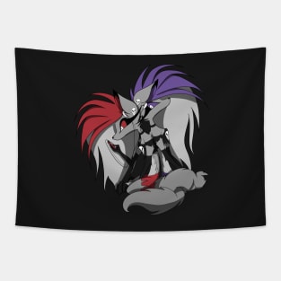 Hazbin Hotel Background Characters Wolf Sisters Tapestry