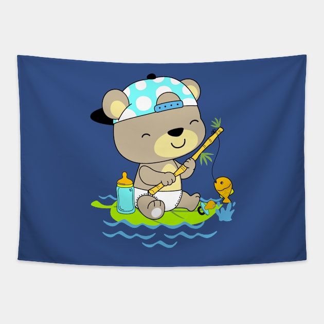 ABDL Baby Bear Fishing Tapestry by NaughtyBoyz