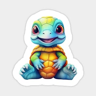 Rainbow Baby Turtle Magnet