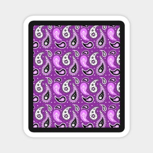 Purple Black Paisley Pattern Magnet