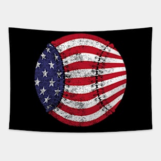 American Flag Patriotic USA 4th of July Baseball Team Tapestry